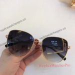 High Quality Chopard Sunglasses Replica - Black Lens Gold Frame Diamond